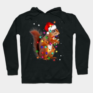 Squirrel Christmas Hat Santa Pajama Squirrels Lover Hoodie